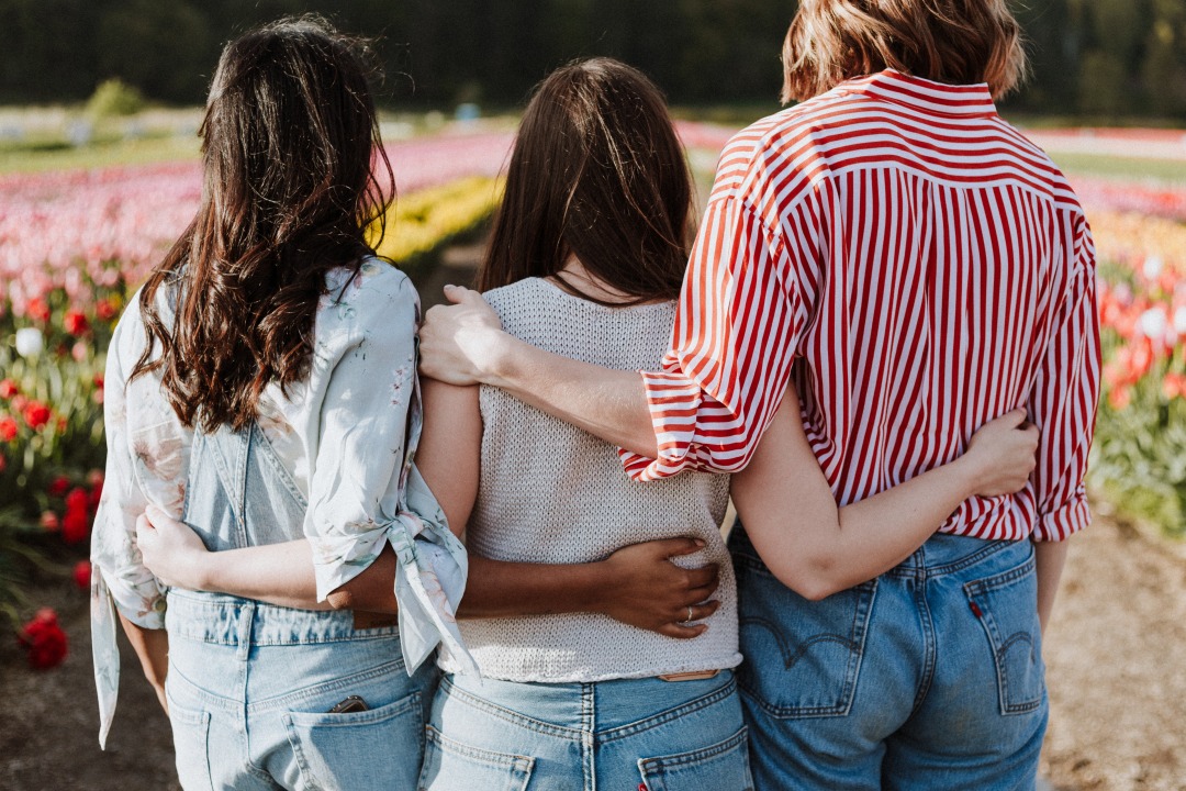 woman holding hands