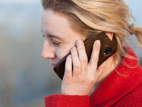 A person on the phone
