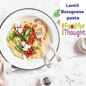 Bowl of lentil bolognese