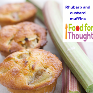 Rhubarb and custard muffins
