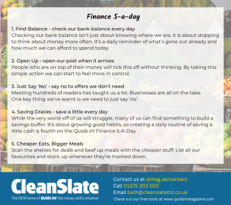 Tips from Clean Slate on how you organise your finances.
