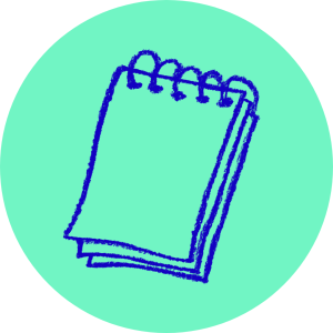 Bath Mind illustration of a notepad