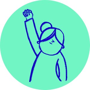 Bath Mind illustration of girl with fist in air