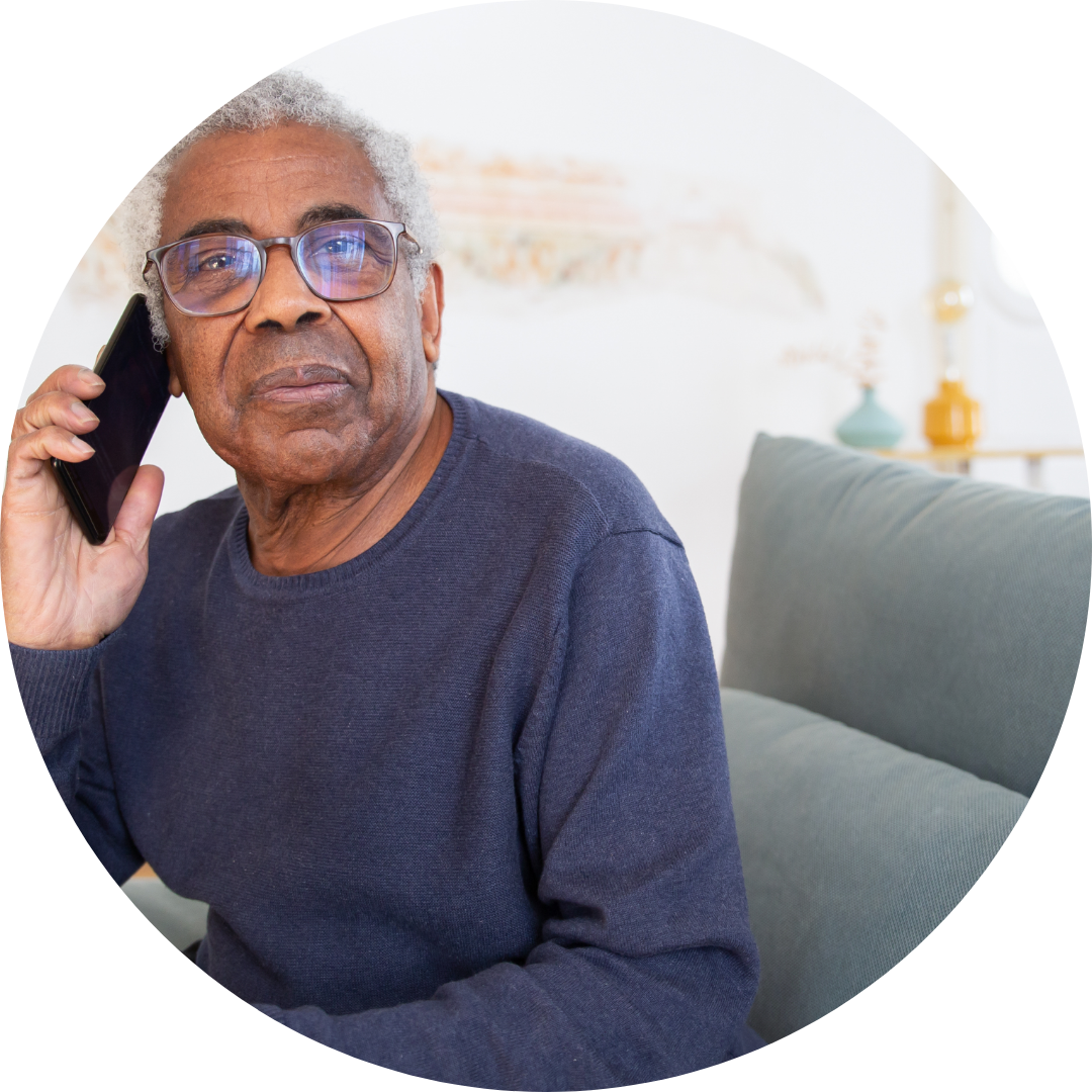 A man on the telephone