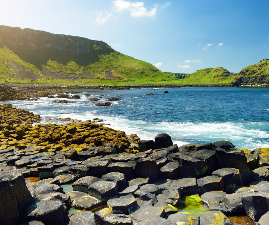 the sea at the Giants Causeway in Ireland