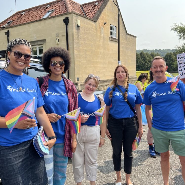 A group of Bath Mind staff at Bath Pride