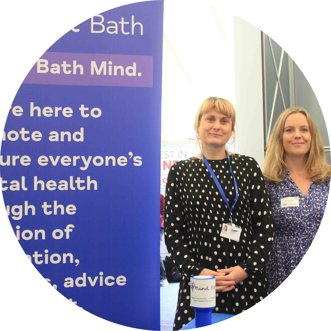 Bath Mind staff stood beside a Bath Mind banner
