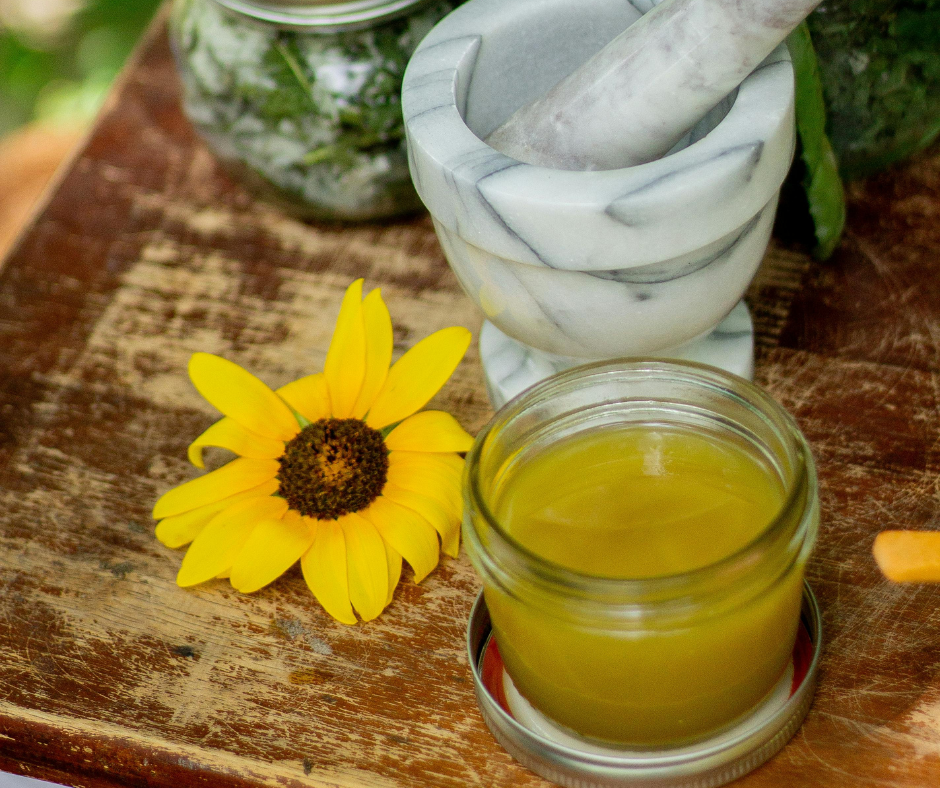 herbal salve a pestle and mortar